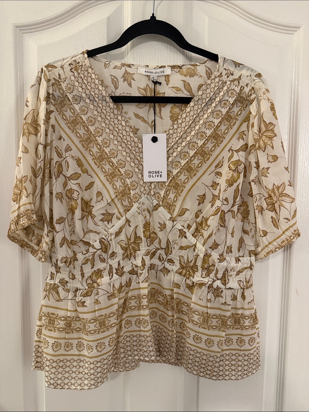 Rose + Olive short sleeve blouse